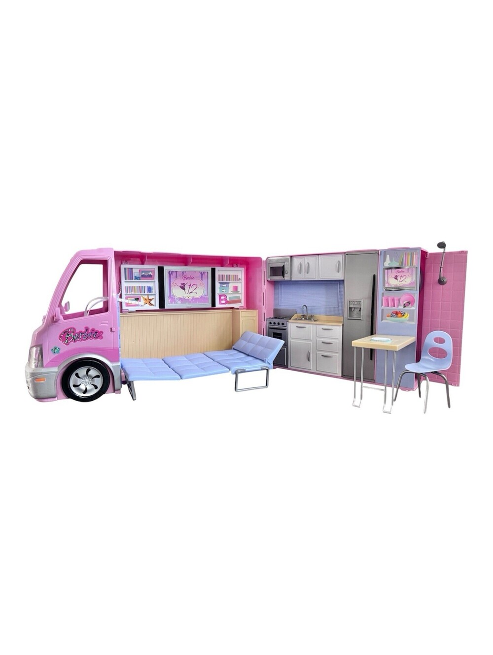 (P) 2006 Barbie Hot Tub Party Bus J9509 – RARE Complete w/Sound & Collector